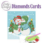 Dotty diamonds cards - Two Snowman