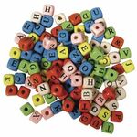 Houten kubus met letters assorti kleur
