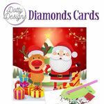 Diamond easel card - Santa with Deer